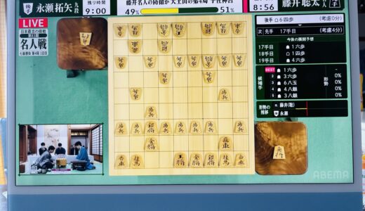 将棋 名人戦 第四局(๑˃̵ᴗ˂̵)